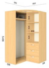 Кутова шафа купе з фотодруком Фенікс Стандарт 1250/130 (кутовий)