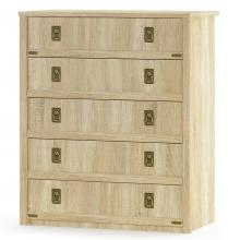 Комод для дитячої кімнати Мебель-сервіс Валенсія 5Ш (дуб самоа)