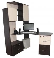 Комп'ютерний стіл з надбудовою і шафками Ніка Олімп Гермес