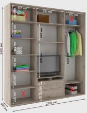 Шкаф купе под телевизор Дом Камелот К22 (одна штанга)