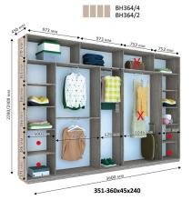 Белый встроенный шкаф купе Дом Виват ВН364 (трюфель)