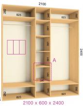 Встроенный шкаф купе в коридор Феникс Комфорт 2000/60