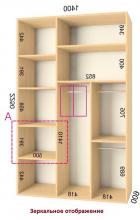 Шафа купе з малюнками Фенікс Люкс 1400/60 (в зеркальному вигляді)