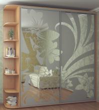 Шафа купе з малюнками Фенікс Люкс 1400/60 (фасади піскоструй)