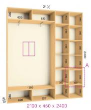 Купейный шифоньер Феникс Стандарт 2100/45 (шкаф с микролифтами)