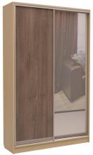 Маленька вбудована шафа купе Ніка Лего 1000 - 1100 (комбінація ДСП в фасадах)