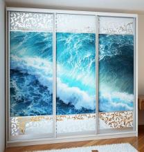 Шафа купе для дитячої кімнати хлопчика Ніка Solo 4 (3 вставки фотодруку)