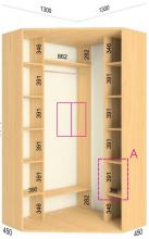 Маленька кутова шафа купе Фенікс Стандарт 1300/130 (криворізька фабрика)