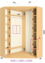 Шкаф купе 150 см угловой Феникс Стандарт 1500/150 (купить очень легко)