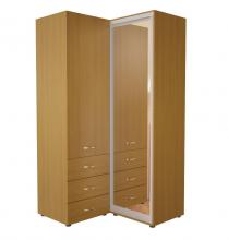 Шкаф купе в узкую спальню Ника Эконом 34 (1 фасад на монорельсе)