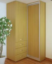 Шкаф купе в узкую спальню Ника Эконом 34 (ширина и глубина по 130 см)