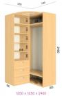 Г - подібний шафа - купе Фенікс Стандарт 1250/130 (габаритна висота 210 см)