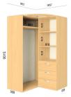 Г - подібний шафа - купе Фенікс Стандарт 1250/130 (кутовий)